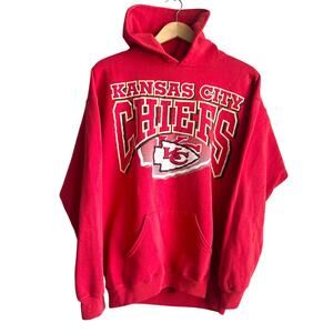 Vintage Red Kansas City Chiefs Hoodie Size XL 22x29
